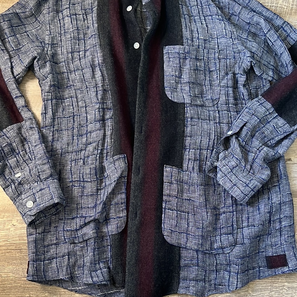Julien David Patchwork Button Down Size Large - image 5